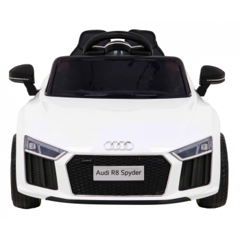 Audi R8 na akumulator dla dzieci Biały + Pilot + EVA + Wolny Start + MP3 LED